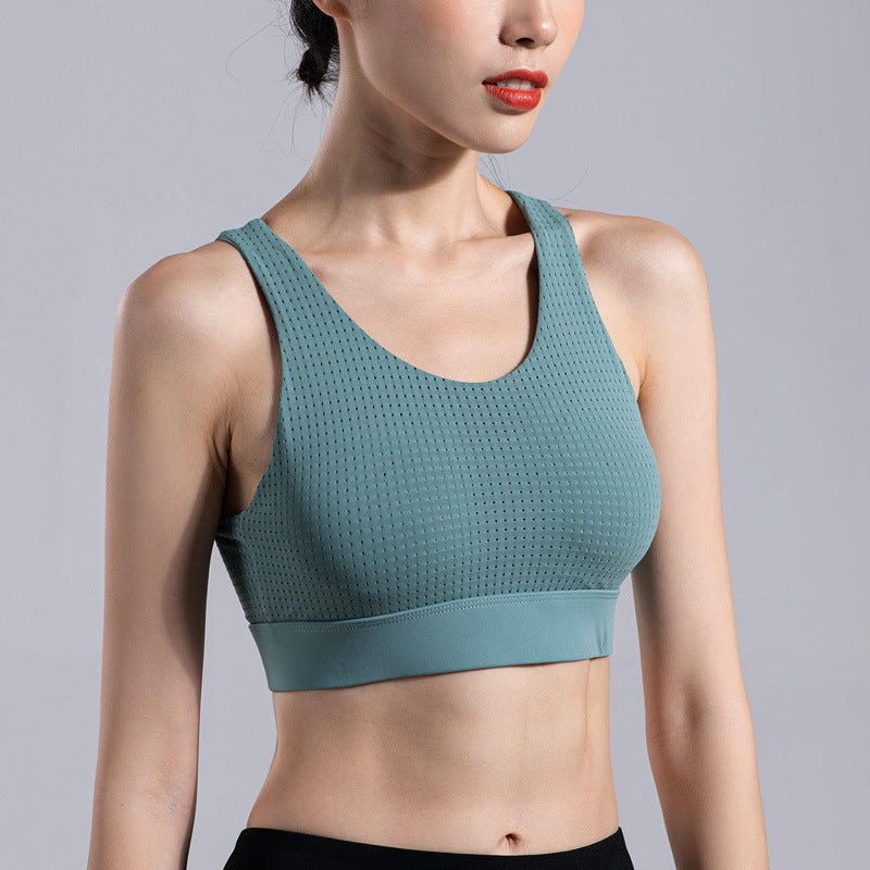 Running Shockproof Vest-style Gathering And Shaping All-in-one Yoga Fitness Bra