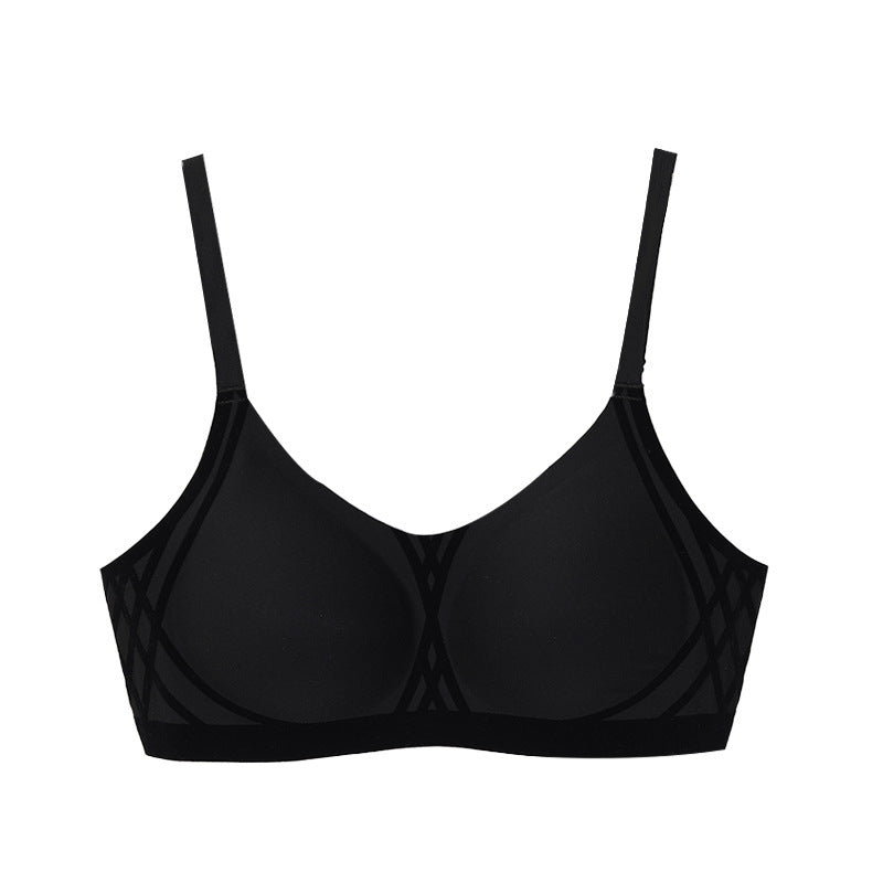 High Elastic Seamless 3D Flocking Black Technology Shaping Bra