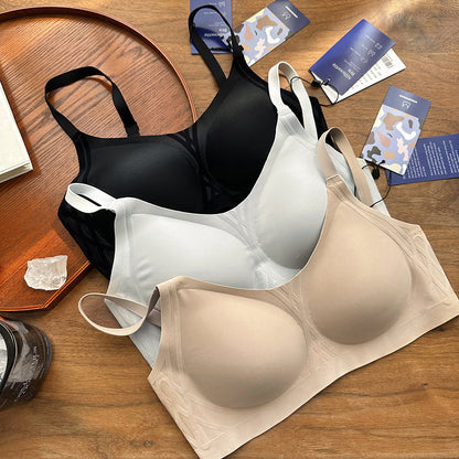 High Elastic Seamless 3D Flocking Black Technology Shaping Bra