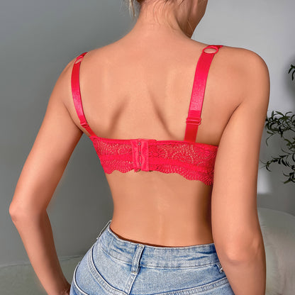 Shoulder Strap French Lace Push Up Shaping Bra