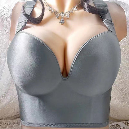 Women's Glossy Surface Without A Scratch Plus Size Wireless Thin Body Shaping Breast Holding Bra