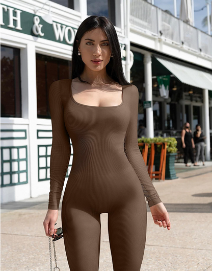 Seamless Jumpsuit Long Sleeve Shapewear