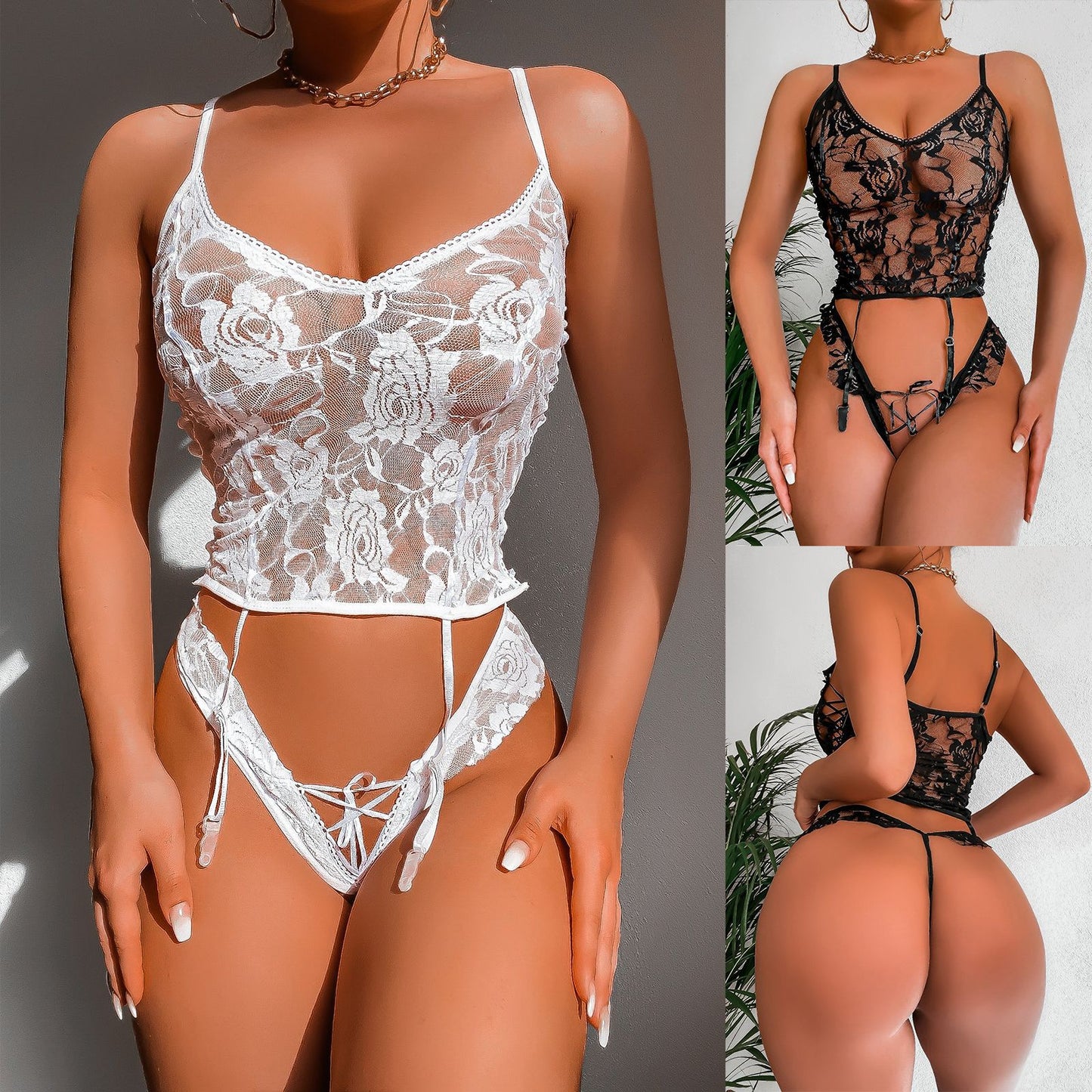 European And American Lace Shapewear Underwear Two-piece Set